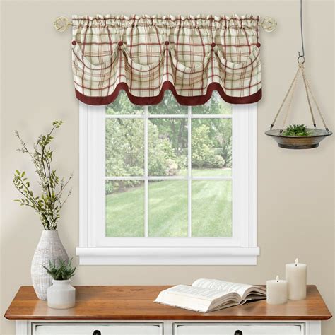 Includes a soft, white cotton lining to filter sunlight and prevent fading. . Farmhouse window valance
